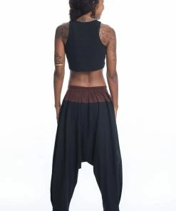 HaremPants.com Cotton Women's Harem Pants With Faux Buttons In Black