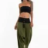 HaremPants.com Cotton Women's Harem Pants With Faux Buttons In Green