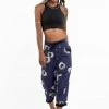 HaremPants.com Circles Women's Harem Pants With Faux Buttons In Navy