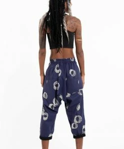 HaremPants.com Circles Women's Harem Pants With Faux Buttons In Navy