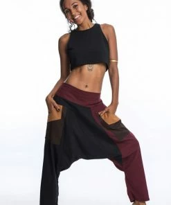 HaremPants.com Patchwork Cotton Women's Harem Pants In Black