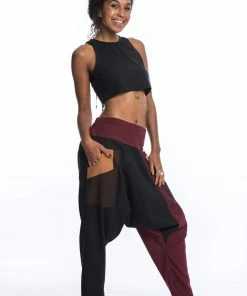 HaremPants.com Patchwork Cotton Women's Harem Pants In Black