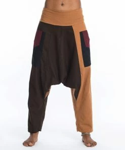 HaremPants.com Patchwork Cotton Women's Harem Pants In Brown