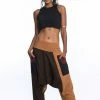 HaremPants.com Patchwork Cotton Women's Harem Pants In Brown