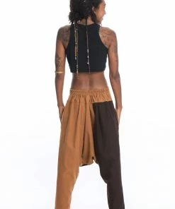HaremPants.com Patchwork Cotton Women's Harem Pants In Brown