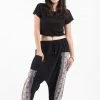 HaremPants.com Elephant Aztec Cotton Women's Harem Pants In Black