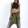 HaremPants.com Elephant Aztec Cotton Women's Harem Pants In Green
