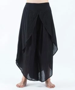 HaremPants.com Women's Cotton Tulip Palazzo Pants In Black