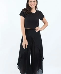 HaremPants.com Women's Cotton Tulip Palazzo Pants In Black