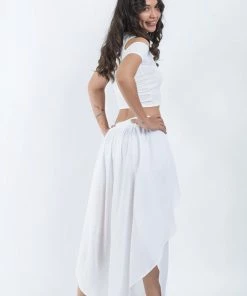HaremPants.com Women's Cotton Tulip Palazzo Pants In White