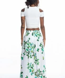 HaremPants.com Women's Cotton Wrap Palazzo Pants In Butterflies Green