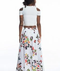 HaremPants.com Women's Cotton Wrap Palazzo Pants In Butterflies Pink