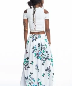 HaremPants.com Women's Cotton Wrap Palazzo Pants In Butterflies Turquoise