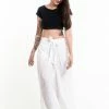 HaremPants.com Women's Cotton Wrap Palazzo Pants In Solid White