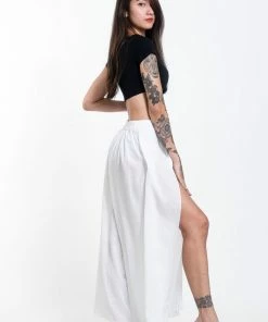 HaremPants.com Women's Cotton Wrap Palazzo Pants In Solid White