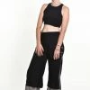 HaremPants.com Women's Cotton Double Layers Cropped Pants In Solid Black