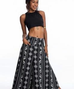 HaremPants.com Diamonds Women's Cotton Palazzo Pants In Black