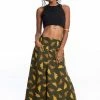 HaremPants.com Leaves Women's Cotton Palazzo Pants In Green