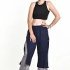 HaremPants.com Women's Cotton Double Layers Cropped Pants In Solid Navy