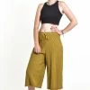 HaremPants.com Women's Crinkled Cotton Cropped Pants In Mustard Yellow