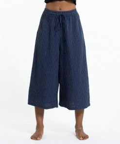 HaremPants.com Women's Crinkled Cotton Cropped Pants In Navy
