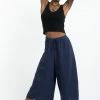 HaremPants.com Women's Crinkled Cotton Cropped Pants In Navy