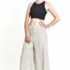 HaremPants.com Women's Crinkled Cotton Cropped Pants In White