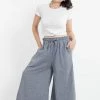 HaremPants.com Women's Linen Cotton Blend Palazzo Pants In Blue