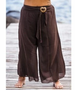 HaremPants.com Plus Size Women's Thai Harem Palazzo Pants In Solid Brown