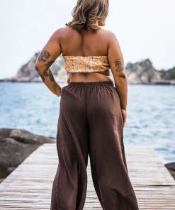 HaremPants.com Plus Size Women's Thai Harem Palazzo Pants In Solid Brown