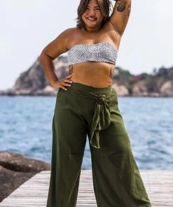 HaremPants.com Plus Size Women's Thai Harem Palazzo Pants In Solid Green