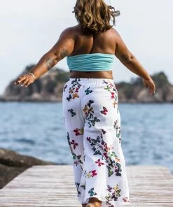 HaremPants.com Plus Size Women's Thai Harem Palazzo Pants In Butterflies Pink