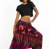 HaremPants.com Tie Dye Women's Spandex Cotton Low Cut Harem Pants In Purple