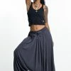 HaremPants.com Drawstring Low Cut Harem Pants Cotton Spandex In Solid Gray