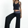 HaremPants.com Women's Wide Leg Palazzo Harem Pants Cotton Spandex In Solid Black
