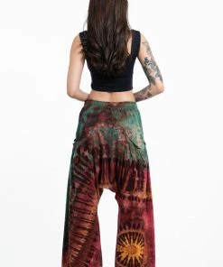 HaremPants.com Women's Tie Dye Cotton Women Harem Pants In Brick Green