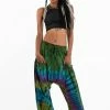 HaremPants.com Tie Dye Cotton Women Harem Pants In Green Blue