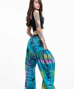 HaremPants.com Women's Tie Dye Cotton Women Harem Pants In Blue Pastel