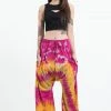 HaremPants.com Women's Tie Dye Cotton Women Harem Pants In Pink Yellow