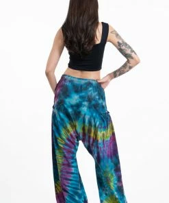 HaremPants.com Women's Tie Dye Cotton Women Harem Pants In Sky Blue