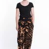 HaremPants.com Tie Dye Cotton Women Harem Pants In Black Orange
