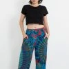 HaremPants.com Women's Tie Dye Cotton Women Harem Pants In Blue Rainbow