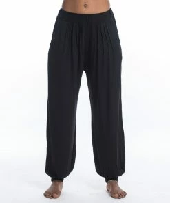 HaremPants.com Cotton Women Harem Pants In Solid Black