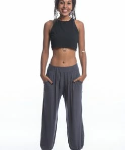 HaremPants.com Women's Cotton Women Harem Pants In Solid Gray