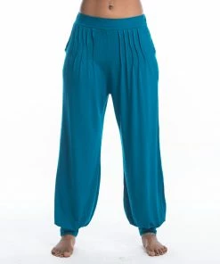 HaremPants.com Cotton Women Harem Pants In Solid Blue Women's