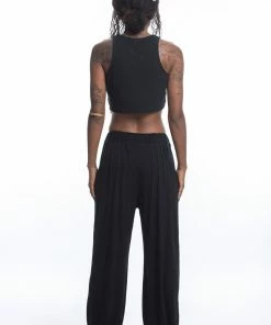 HaremPants.com Cotton Women Harem Pants In Solid Black