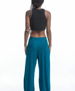 HaremPants.com Cotton Women Harem Pants In Solid Blue Women's