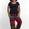 HaremPants.com Plus Size Tie Dye Cotton Women Harem Pants In Black Pink Women's