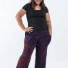 HaremPants.com Plus Size Tie Dye Cotton Women Harem Pants In Purple Women's
