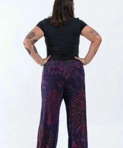 HaremPants.com Plus Size Tie Dye Cotton Women Harem Pants In Purple Women's